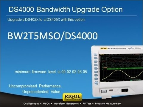 BW2T5-MSO/DS4000 estensione banda a 500MHz   Upgrade Option - Rigol Italia